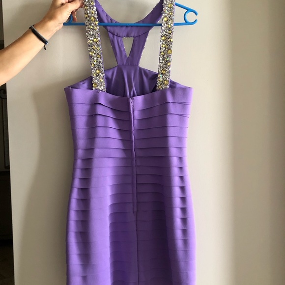 SHERRI HILL PURPLE DRESS EVENING PROM - Picture 3 of 11